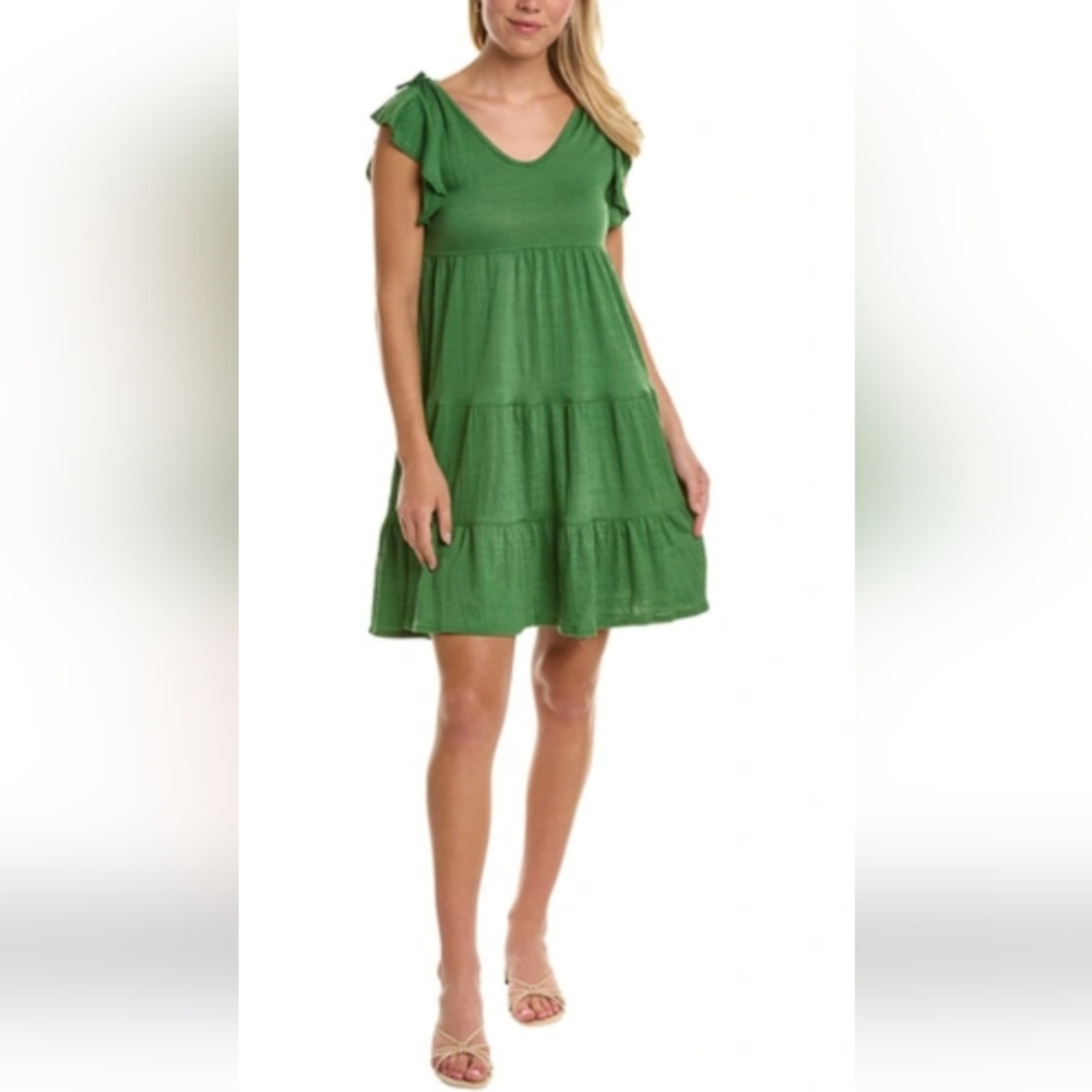 Max Studio - Ruffled Tiered Dress - Small - Green - EUC